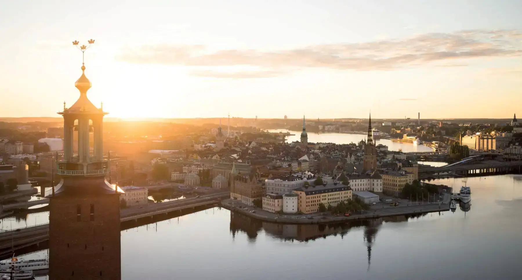 Bild över Stockholm i skymningen